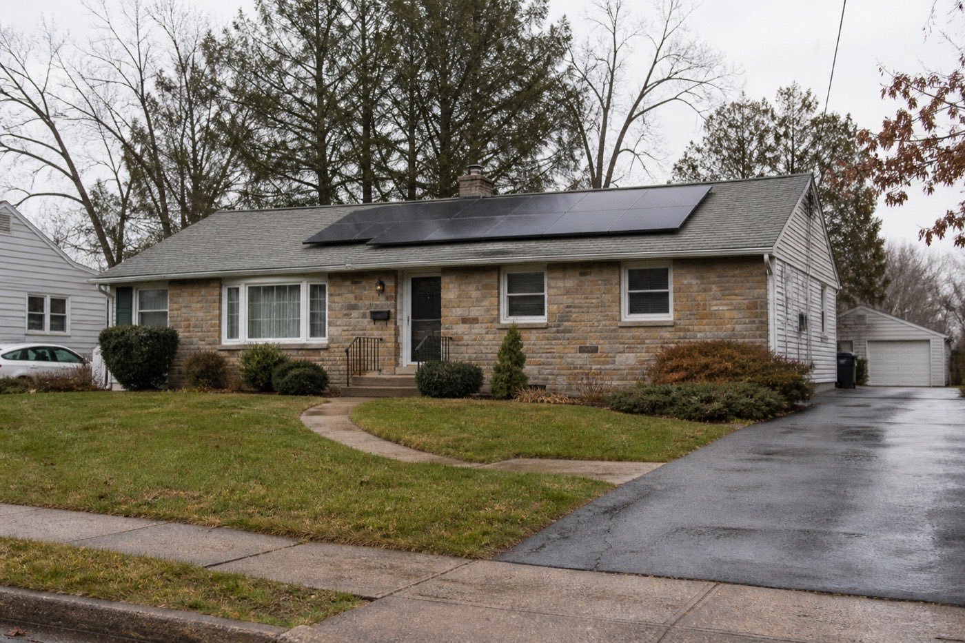 Pennsylvania suburban house with rooftop solar for a net metering and SREC guide.