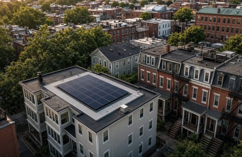 Cambridge MA Solar Setbacks: Roof Plan Fire Access featured photo