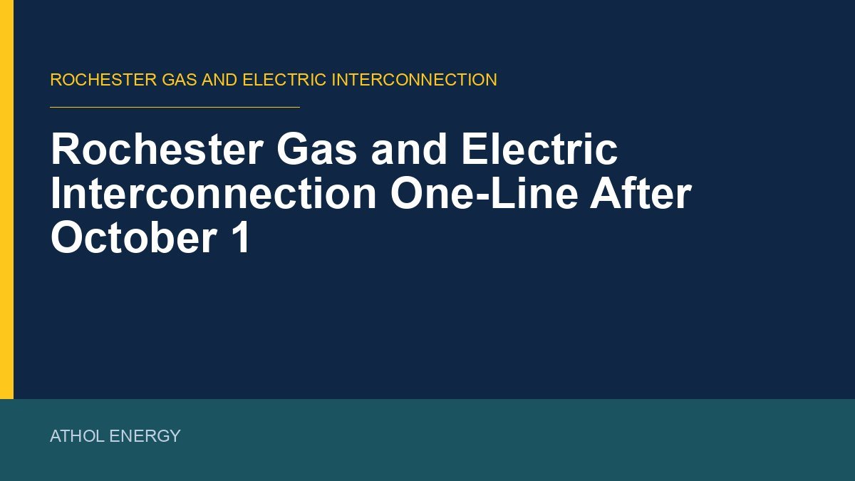 Rochester Gas and Electric Interconnection One-Line After October 1